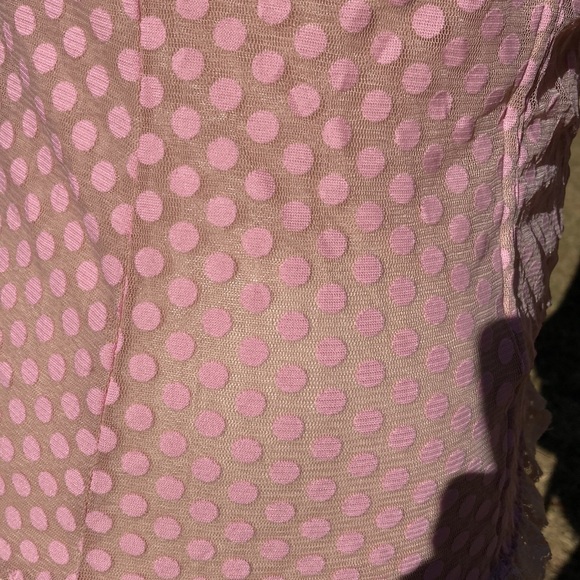 Torrid pink dots over nude corset style lingerie with garters size 44D, 2X - Picture 6 of 6